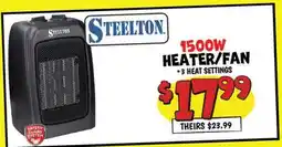 Ollie's STEELTON 1500W HEATER/FAN offer