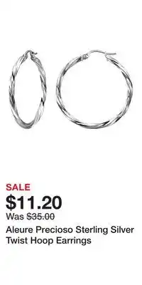 Kohl's Aleure Precioso Sterling Silver Twist Hoop Earrings offer