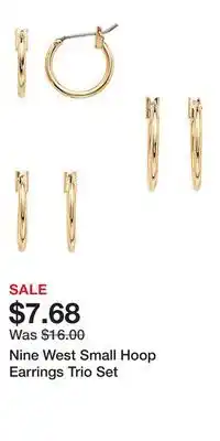 Kohl's Nine West Small Hoop Earrings Trio Set offer