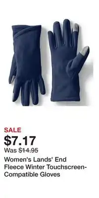 Kohl's Women's Lands' End Fleece Winter Touchscreen-Compatible Gloves offer
