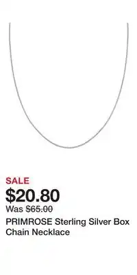 Kohl's PRIMROSE Sterling Silver Box Chain Necklace offer