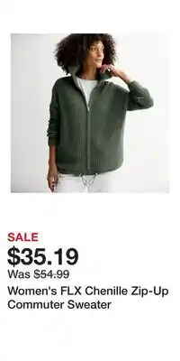 Kohl's Women's FLX Chenille Zip-Up Commuter Sweater offer