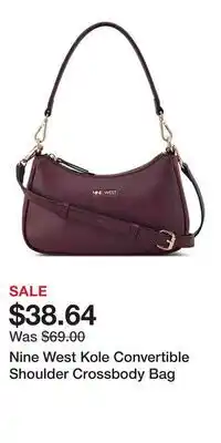 Kohl's Nine West Kole Convertible Shoulder Crossbody Bag offer
