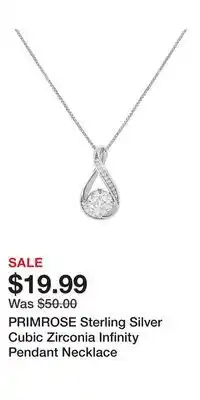 Kohl's PRIMROSE Sterling Silver Cubic Zirconia Infinity Pendant Necklace offer