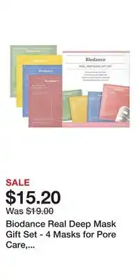 Kohl's Biodance Real Deep Mask Gift Set - 4 Masks for Pore Care, Hydration, Calming and Dark Spot Treatment offer