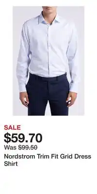 Nordstrom Nordstrom Trim Fit Grid Dress Shirt offer
