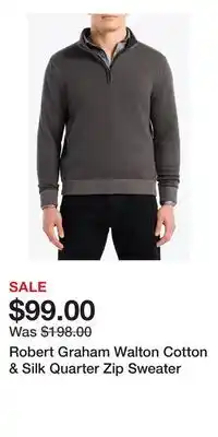 Nordstrom Robert Graham Walton Cotton & Silk Quarter Zip Sweater offer