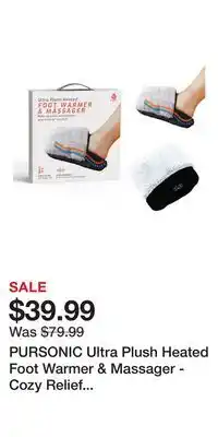 Nordstrom PURSONIC Ultra Plush Heated Foot Warmer & Massager - Cozy Relief Anytime, Anywhere offer