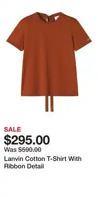 Nordstrom Lanvin Cotton T-Shirt With Ribbon Detail offer