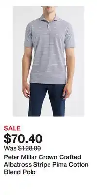 Nordstrom Peter Millar Crown Crafted Albatross Stripe Pima Cotton Blend Polo offer