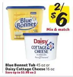Winn Dixie Blue Bonnet Tub or Daisy Cottage Cheese offer