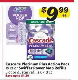Winn Dixie Cascade Platinum Plus Action Pacs or Swiffer Power Mop Refills offer