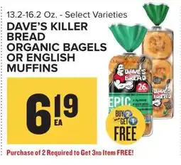 Food Lion Dave's Killer Bread Organic Bagels or English Muffins offer