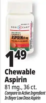 Ocean State Job Lot Chewable Aspirin offer