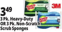 Ocean State Job Lot 3 Pk. Heavy-Duty OR 3 Pk. Non-Scratch Scrub Sponges offer
