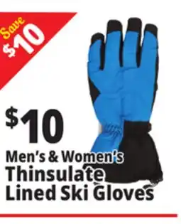 Ocean State Job Lot Men's & Women's Thinsulate Lined Ski Gloves offer