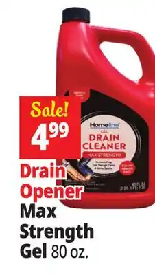 Ocean State Job Lot Homeline Drain Opener Max Strength Gel offer