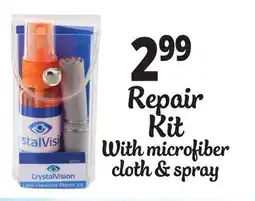 Ocean State Job Lot CrystalVision Repair Kit with microfiber cloth 7 spray offer
