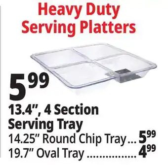 Ocean State Job Lot 13.4, 4 Section Serving Tray offer