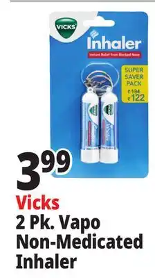Ocean State Job Lot Vicks 2 Pk. Vapo Non-Medicated Inhaler offer