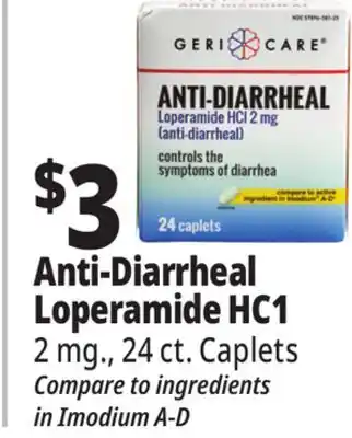 Ocean State Job Lot Geri-Care Anti-Diarrheal Loperamide HC1 offer