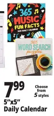 Ocean State Job Lot 5 x 5 Daily Calendar offer