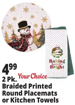 Ocean State Job Lot 2 Pk. Braided Printed Round Placemats or Kitchen Towels offer