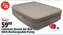 Ocean State Job Lot Coleman Queen Air Bed With Rechargeable Pump offer