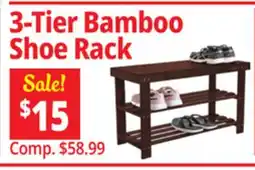 Ocean State Job Lot 3-Tier Bamboo Shoe Rack offer