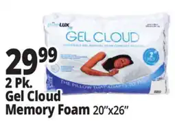 Ocean State Job Lot 2 Pk. Gel Cloud Memory Foam offer