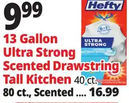Ocean State Job Lot Hefty 13 Gallon Ultra Strong Scented Drawstring Tall Kitchen offer