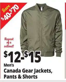 Ocean State Job Lot Men's Canada Gear Jackets, Pants & Shorts offer