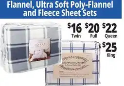 Ocean State Job Lot Flannel, Ultra Soft Poly-Flannel and Fleece Sheet Sets offer