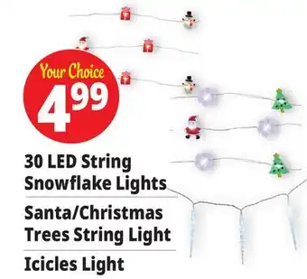 Ocean State Job Lot 30 LED String Snowflake Lights offer