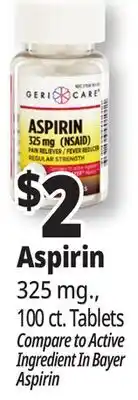 Ocean State Job Lot Aspirin offer