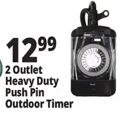 Ocean State Job Lot Prime 2 Outlet Heavy Duty Push Pin Outdoor Timer offer