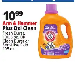 Ocean State Job Lot Arm & Hammer Plus Oxi Clean Fresh Burst, 100.5 oz, or Clean Burst or Sensitive Skin 105 oz offer