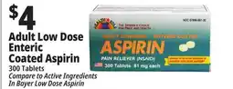Ocean State Job Lot Aspirin Adult Low Dose Enteric Coated Aspirin offer