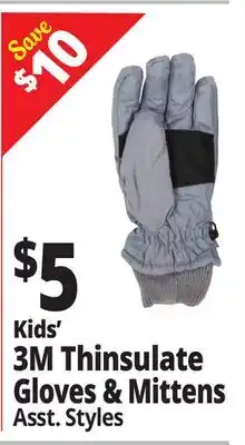 Ocean State Job Lot Kids 3M Thinsulate Gloves & Mittens offer
