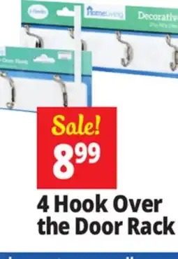 Ocean State Job Lot 4 Hook Over the Door Rack offer