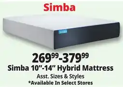 Ocean State Job Lot Simba 10-14 Hybrid Mattress offer