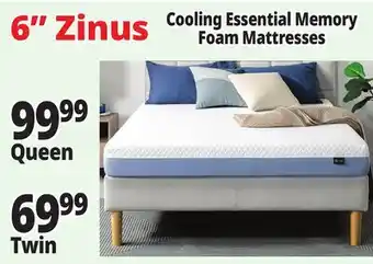 Ocean State Job Lot 6 Zinus Cooling Essential Memory Foam Mattresses offer