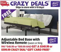 Ocean State Job Lot Adjustable Bed Base with Wireless Remote offer