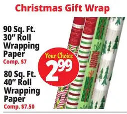 Ocean State Job Lot 90 Sq. Ft. 30 Roll Wrapping Paper offer