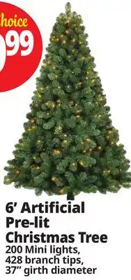 Ocean State Job Lot 6' Artificial Pre-lit Christmas Tree offer