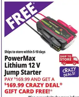 Ocean State Job Lot PowerMax Lithium 12 V Jump Starter offer