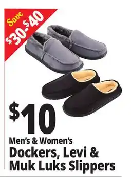 Ocean State Job Lot Men's & Women's Dockers, Levi & Muk Luks Slippers offer