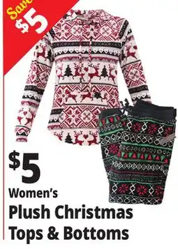 Ocean State Job Lot Women's Plush Christmas Tops & Bottoms offer