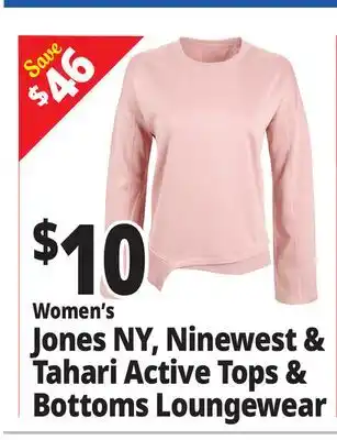 Ocean State Job Lot Women's Jones NY Ninewest & Tahari Active Loungewear Tops offer