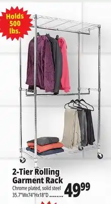 Ocean State Job Lot 2-Tier Rolling Garment Rack offer